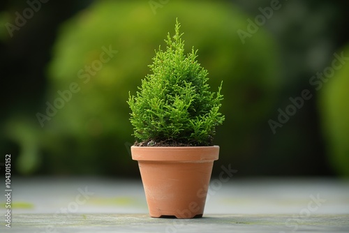 Thuja Smaragd Nursery Spring - A Green Garden Plant in a Flower Pot