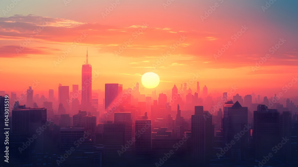 Sunset in the city background Sunset in the city background