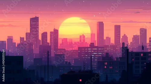 Sunset in the city background