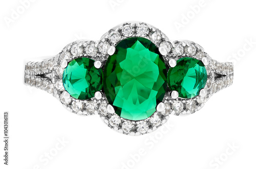 Gold silver Ring with Topaz and Diamonds including clipping path
 photo