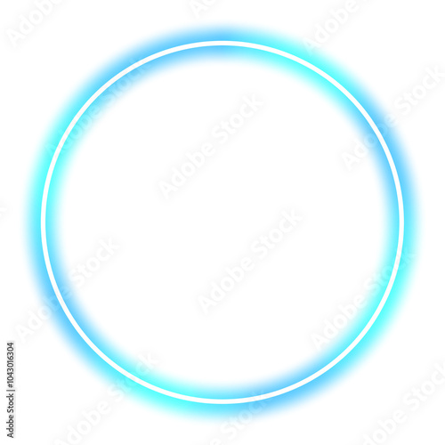ネオンのフレーム　枠　キラキラ　飾り　素材　丸　光る　光線　ライト　おしゃれ　爽やか　シンプル　飾り罫　囲み　見出し　タイトル　あしらい　ラベル　パーツ　輪　キャンペーン　白背景　白バック　透過