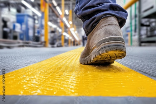 Anti-skid protection for workplace, featuring slip-resistant coatings and surfaces that comply with workplace safety standards photo