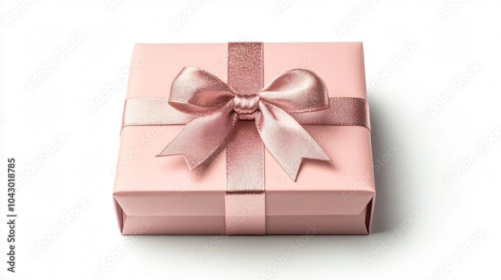 Pink Gift Box with Rose Gold Bow Pink Gift Box with Rose Gold Bow