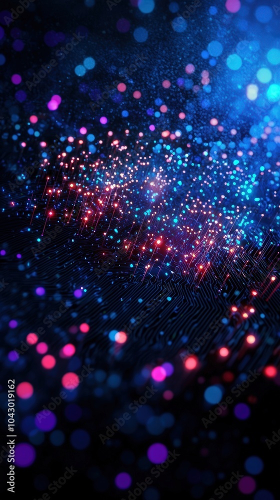 Fototapeta premium Vibrant Digital Cosmos Exploring the Intersection of Light and Technology in Modern Artistry