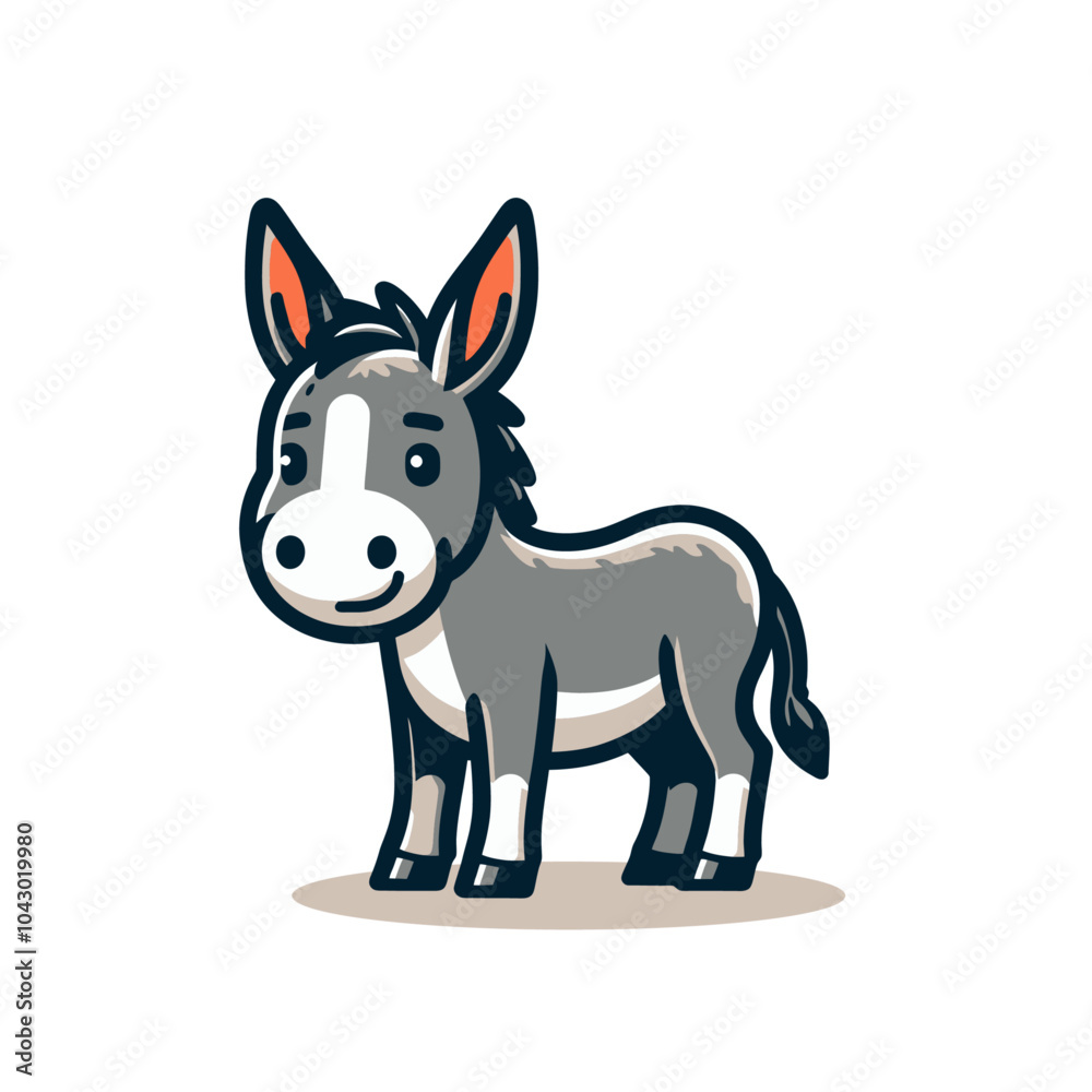Fototapeta premium cute adorable donkey isolated vector illustration