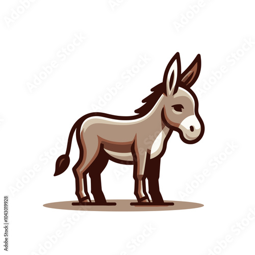 cute adorable donkey isolated vector illustration
