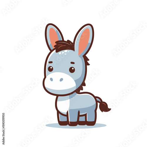 cute adorable donkey isolated vector illustration
