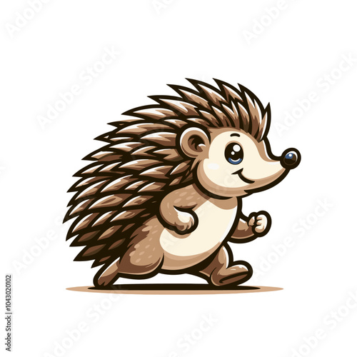 Cute hedgehog isolated vector illustration