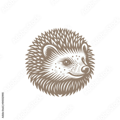 Cute hedgehog isolated vector illustration
