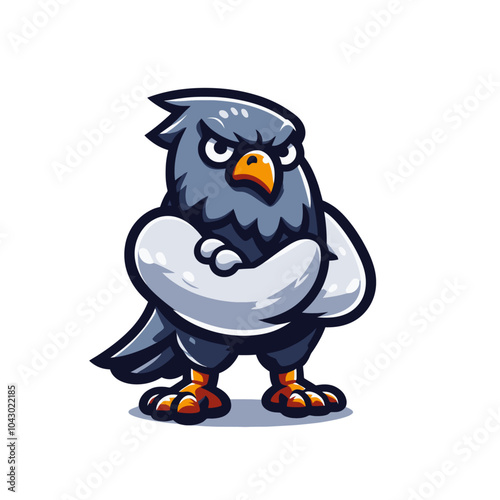 Cool pigeon character, Modern sports logo mascot