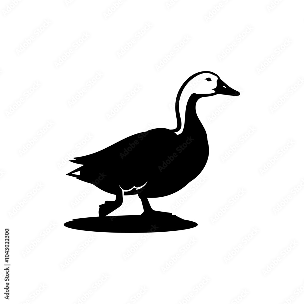Obraz premium Creative Duck silhouette vector Style with white background
