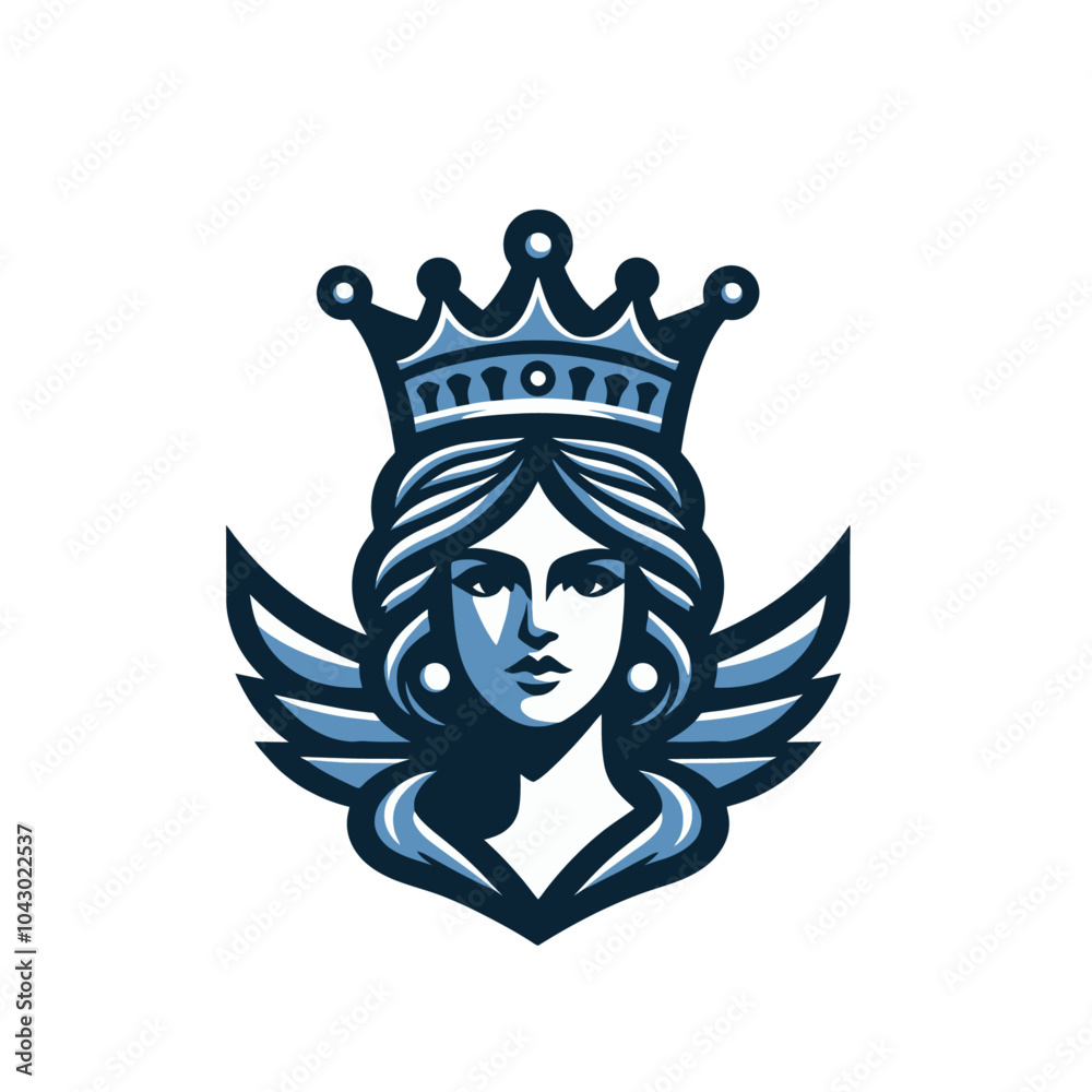 Queen head macot. Isolated vector illustration Queen head macot. Isolated vector illustration