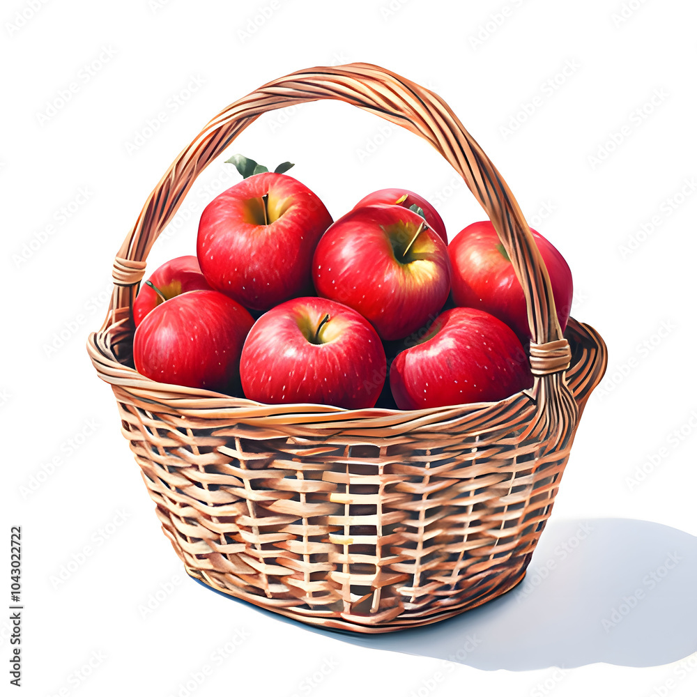 red apples in a basket. Generative AI red apples in a basket. Generative AI