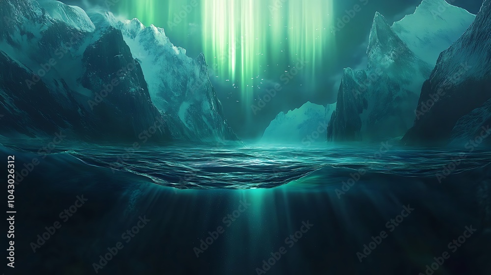 Enchanting Aurora Over Fantasy Landscape Enchanting Aurora Over Fantasy Landscape