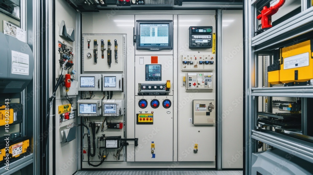 Machine safety devices, highlighting tools like emergency stops, safety switches, and interlocks that prevent accidents during operation Machine safety devices, highlighting tools like emergency stops, safety switches, and interlocks that prevent accidents during operation