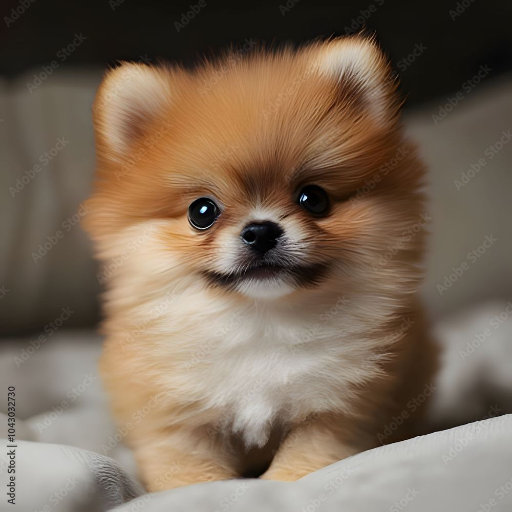 pomeranian spitz puppy. Generative AI pomeranian spitz puppy. Generative AI