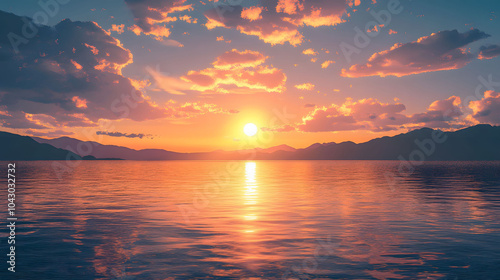 sunset over the sea