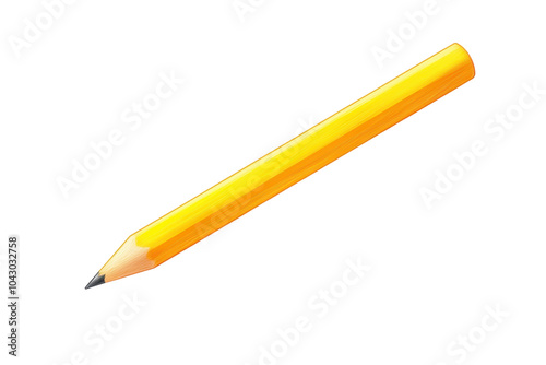 High-quality image of a yellow pencil isolated on a transparent background. perfect for educational or creative design projects.