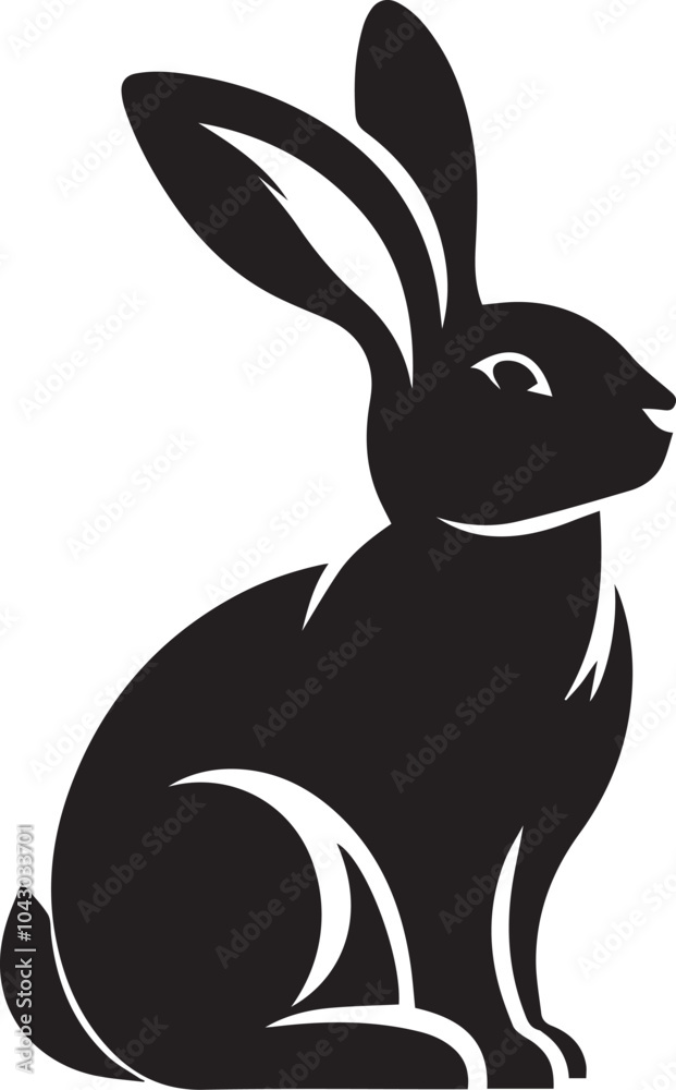 Obraz premium Bunny vector Silhouette white background