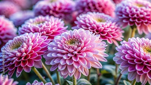 Frosty pink chrysanthemums Chrysanthemum morifolium