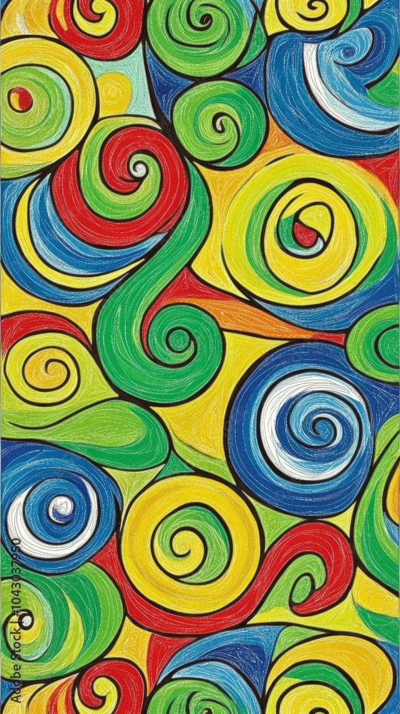 Abstract colorful swirls in a bright background pattern. Abstract colorful swirls in a bright background pattern.
