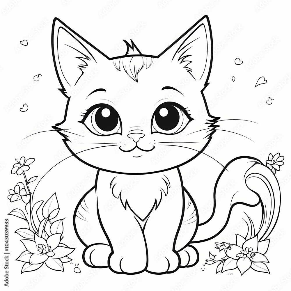 Toon Cat Coloring Book Page Toon Cat Coloring Book Page