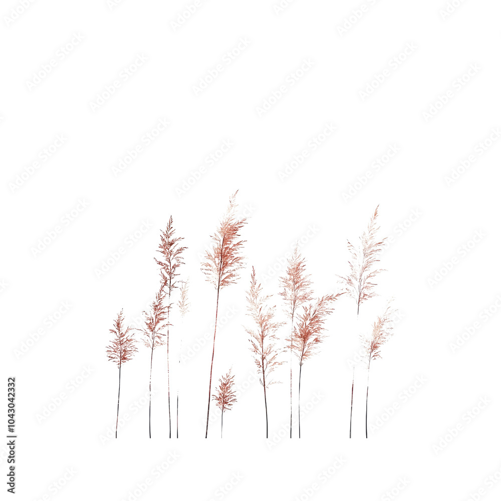 Pampas Grass against a White Background Pampas Grass against a White Background