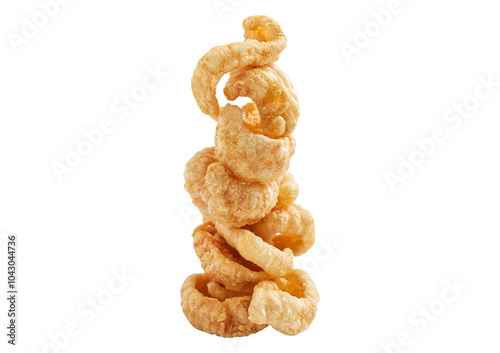 Pork rind isolated on transparent or white background photo