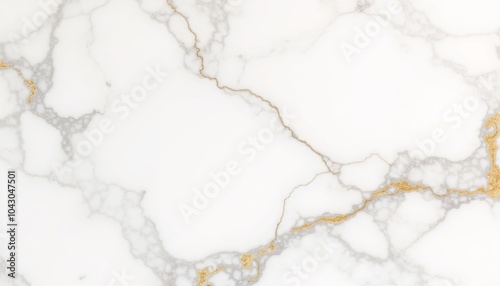 Elegant marble texture with golden veins and white background, luxurious surface design, copy space
