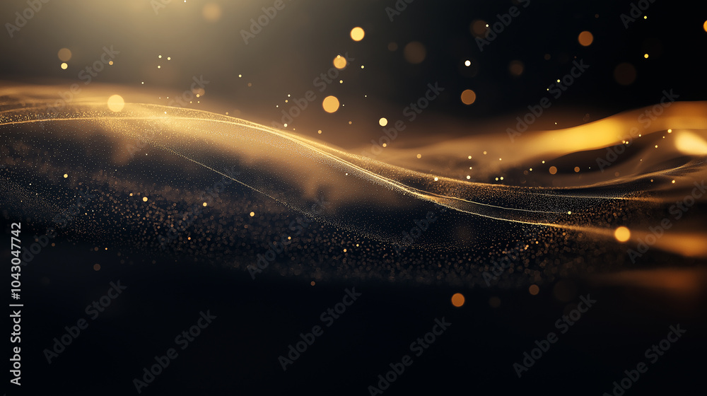 Black and shimmering gold bokeh light texture background
Black and shimmering gold bokeh light texture background