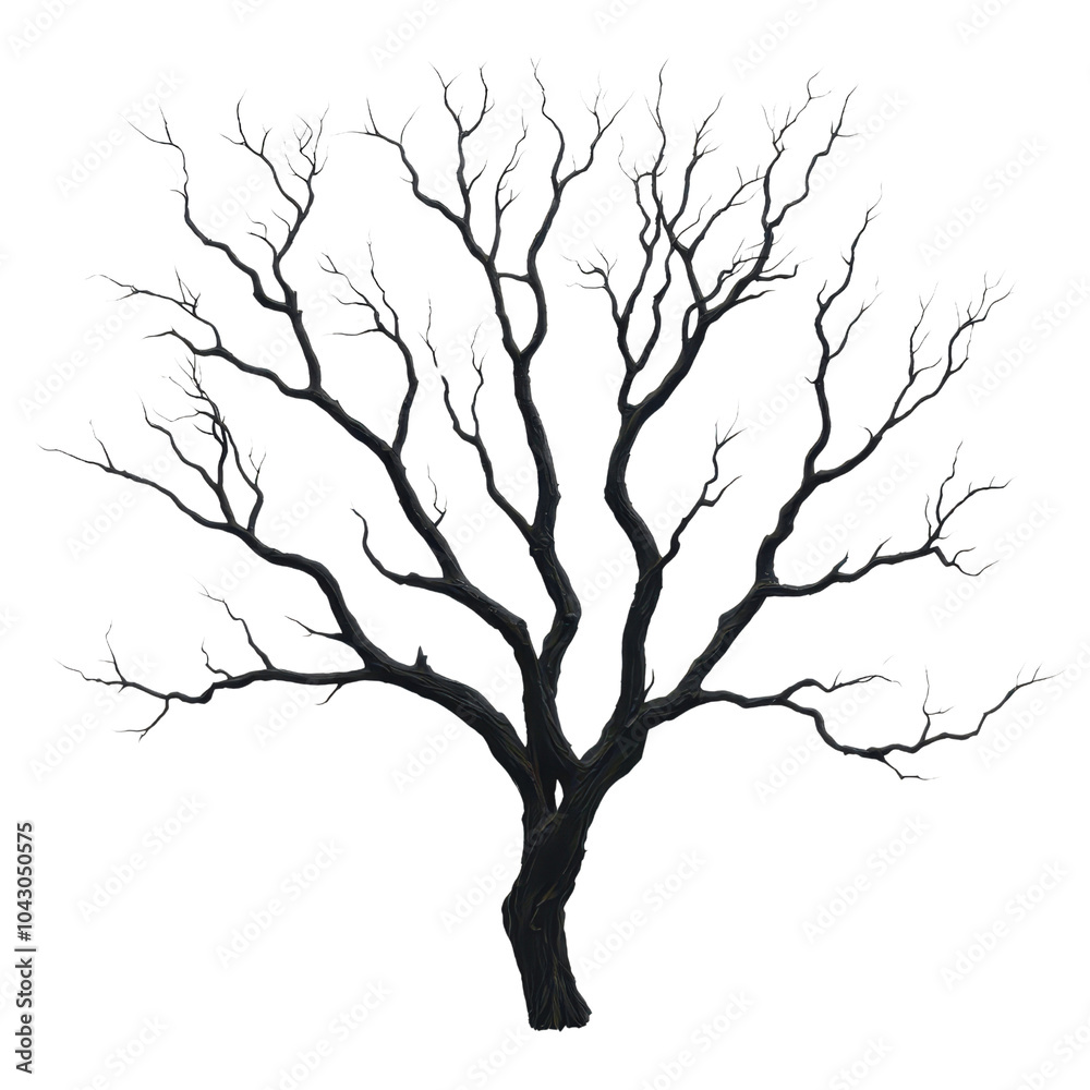 Bare tree with twisted branches, white background , transparent, Clipart Bare tree with twisted branches, white background , transparent, Clipart