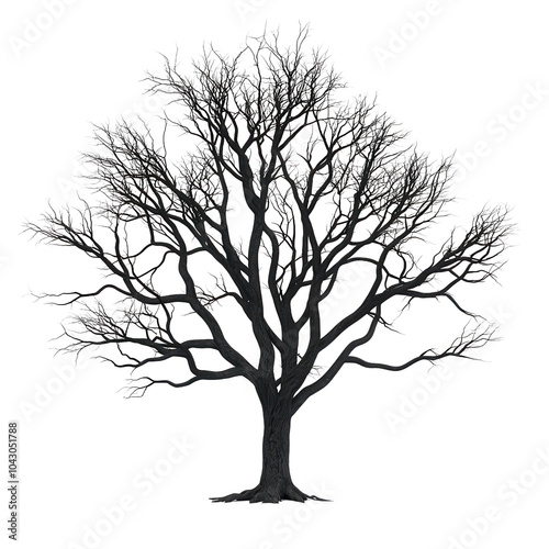 Leafless tree, white isolate background , transparent, Clipart