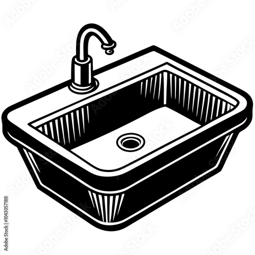 basin silhouette 
 vector art 
