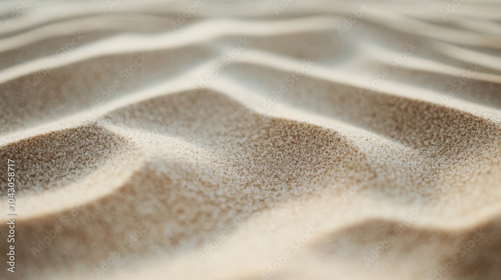 Closeup of abstract sand texture with smooth, wavy patterns