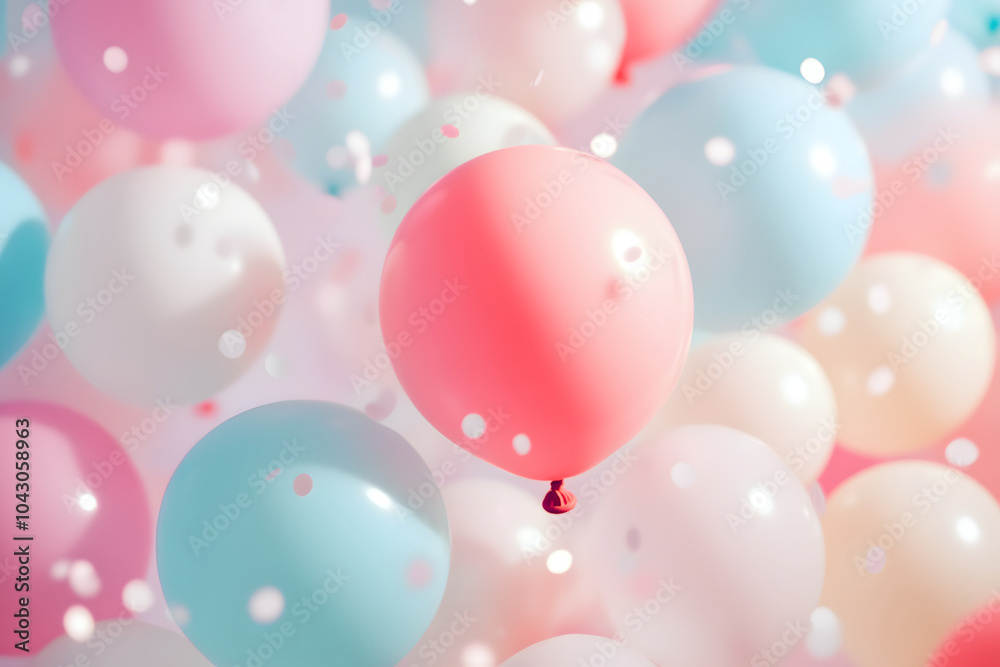Light pastel balloons colored and soft focus background Light pastel balloons colored and soft focus background