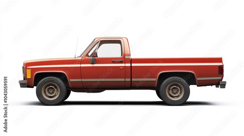 Pickup Truck Isolated. Vehicle Transportation Concept for Auto Car Wheel Pickup Truck Isolated. Vehicle Transportation Concept for Auto Car Wheel