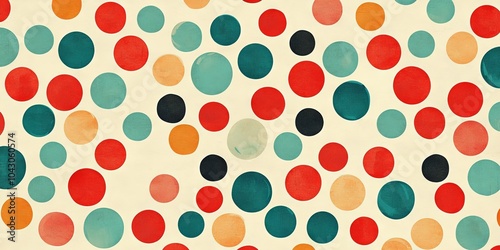 Abstract Watercolor Polka Dot Pattern.