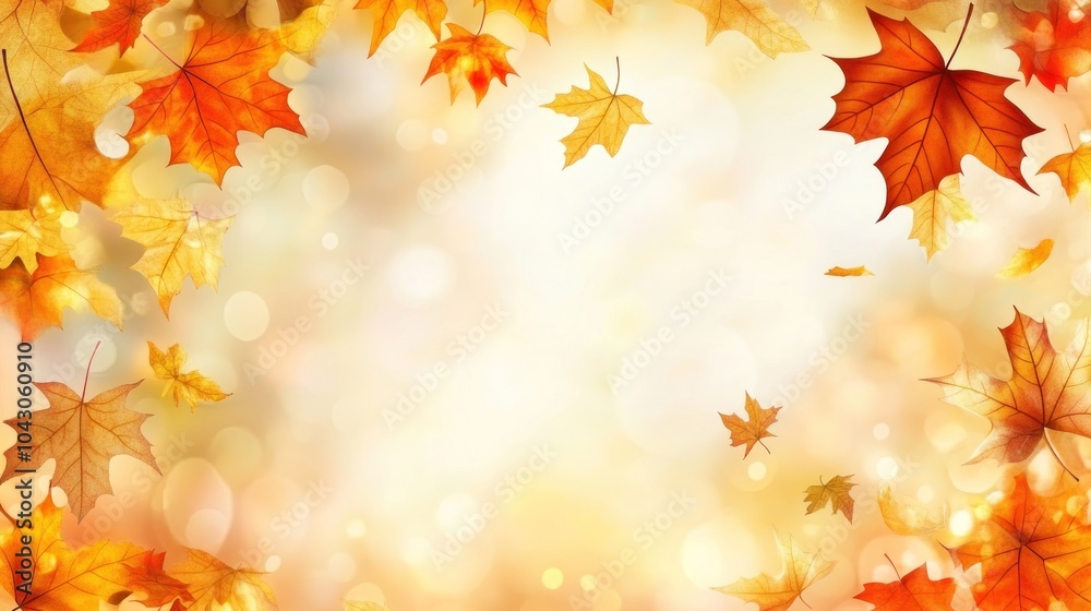 A vibrant autumn scene with falling leaves and a soft, blurred background. A vibrant autumn scene with falling leaves and a soft, blurred background.