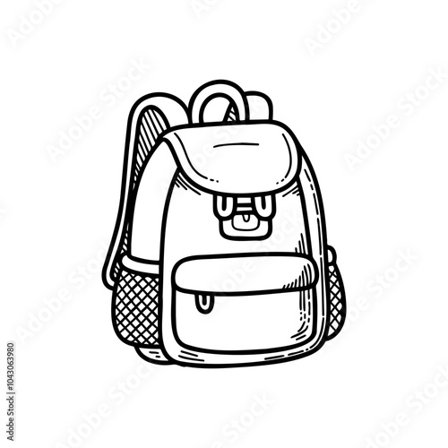 Doodle style school bag sketch