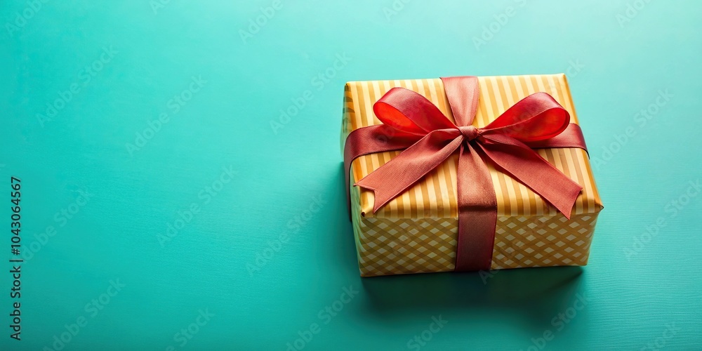 Fototapeta premium Gift box with a bow on a colorful background