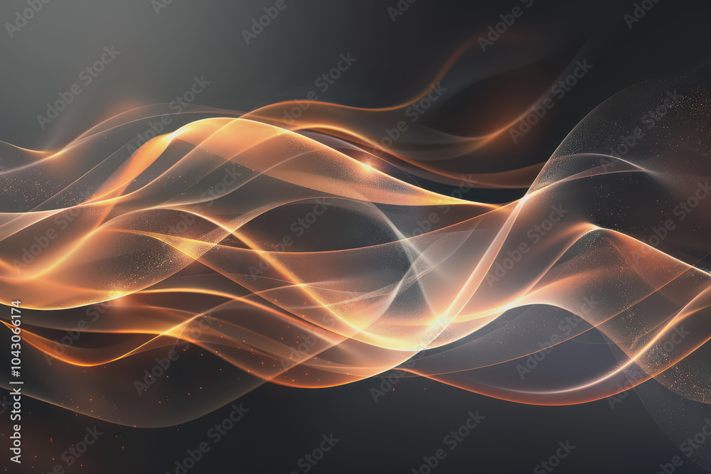 Obraz premium Abstract glowing wave lines isolated on a black background.