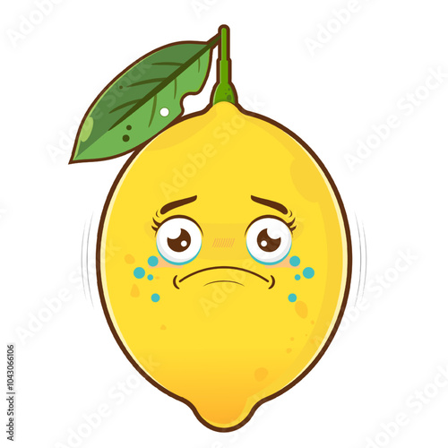 lemon crying face cartoon cute