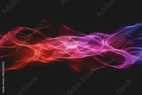 Abstract glowing wave lines isolated on a black background.