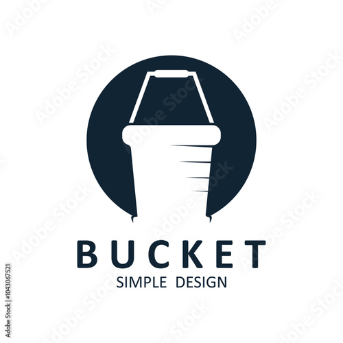 bucket logo design, vector, illustration, symbol, icon. vintage bucket logo design. photo