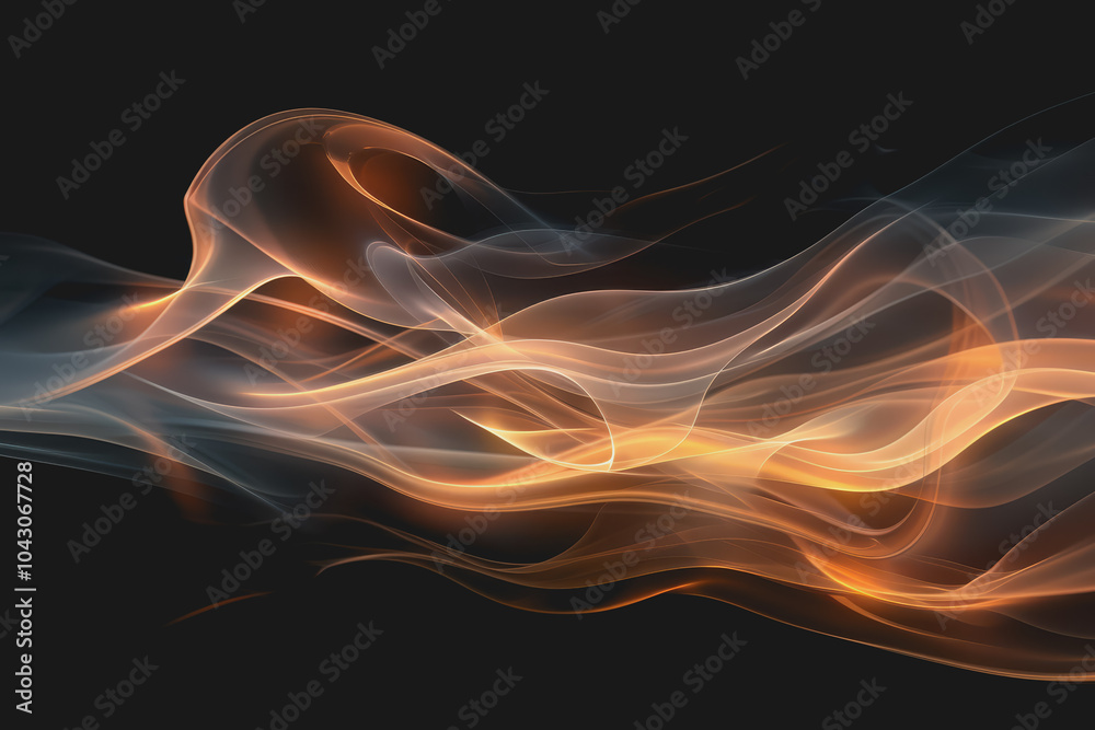Fototapeta premium Abstract glowing wave lines isolated on a black background.