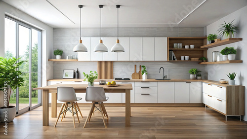 Wallpaper Mural modern kitchen interior with kitchen Torontodigital.ca