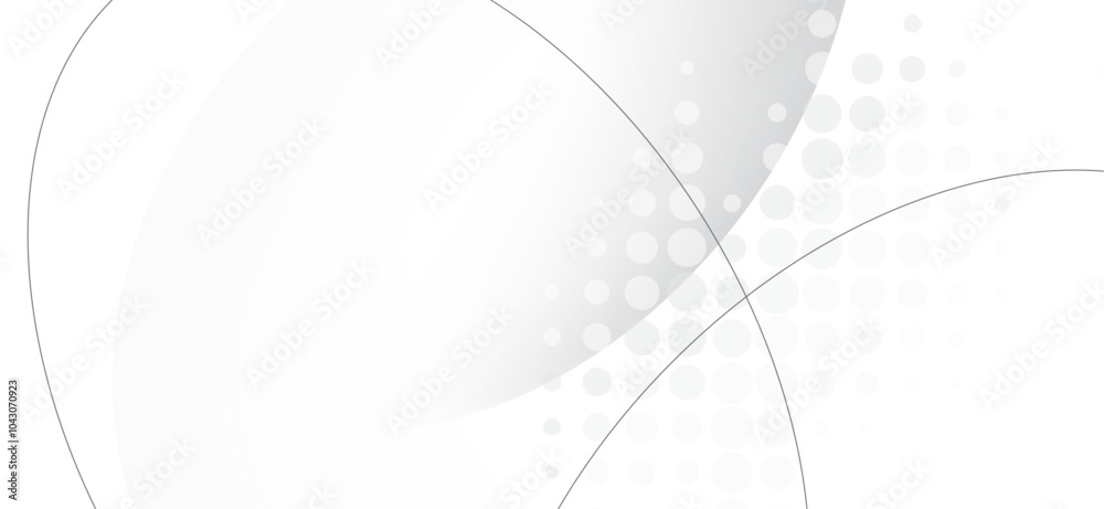 Soft light white abstract geometric style with halftone and simple lines background design. template posters, banners. flyers.