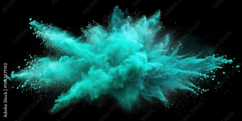 Stunning Abstract Turquoise Dust Powder Explosion in Slow Motion 4K Render Animation Capturing Dynamic Motion and Vivid Colors for Creative Projects and Visual Effects Stunning Abstract Turquoise Dust Powder Explosion in Slow Motion 4K Render Animation Capturing Dynamic Motion and Vivid Colors for Creative Projects and Visual Effects