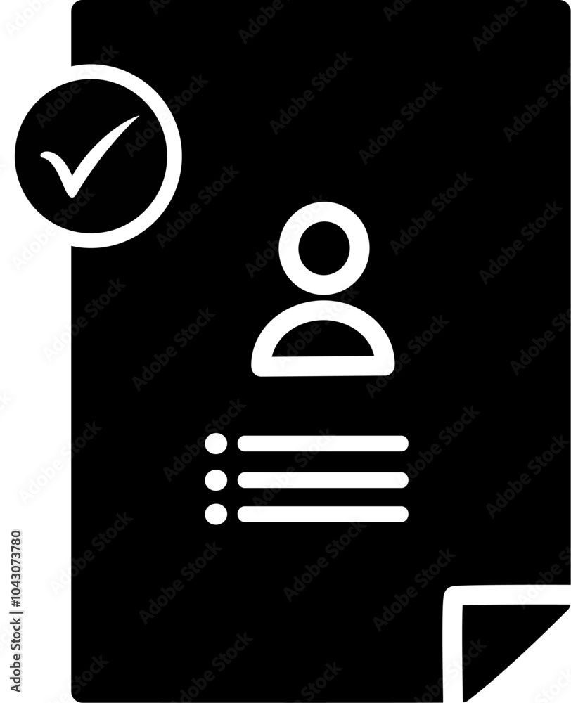 Approved resume icon. Job application approved icon. Replaceable vector design. Approved resume icon. Job application approved icon. Replaceable vector design.