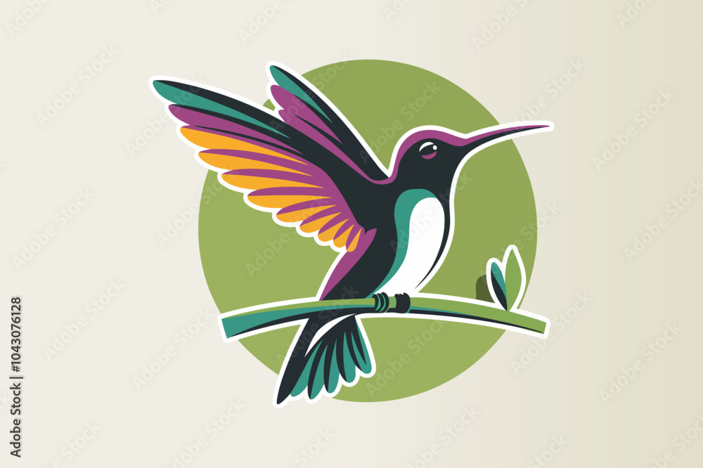 Fototapeta premium A bird sitting on a branch,